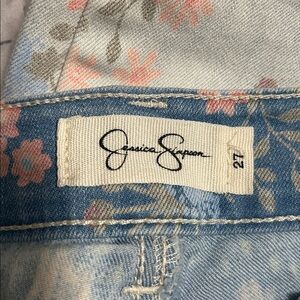 Jessica Simpson Light Blue Floral Skinny Jeans